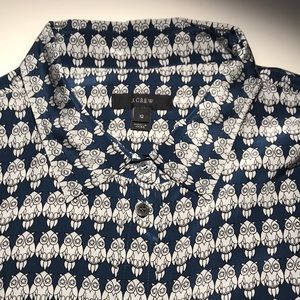 Jcrew silk owl blouse